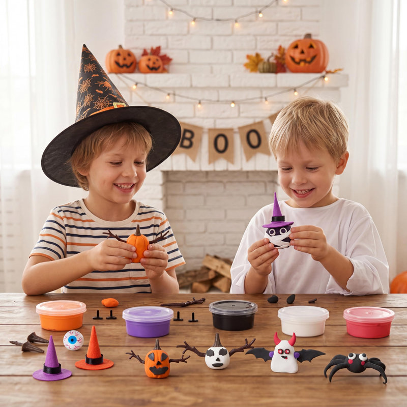 Ensemble de 9 paquets d'artisanat en argile d'Halloween