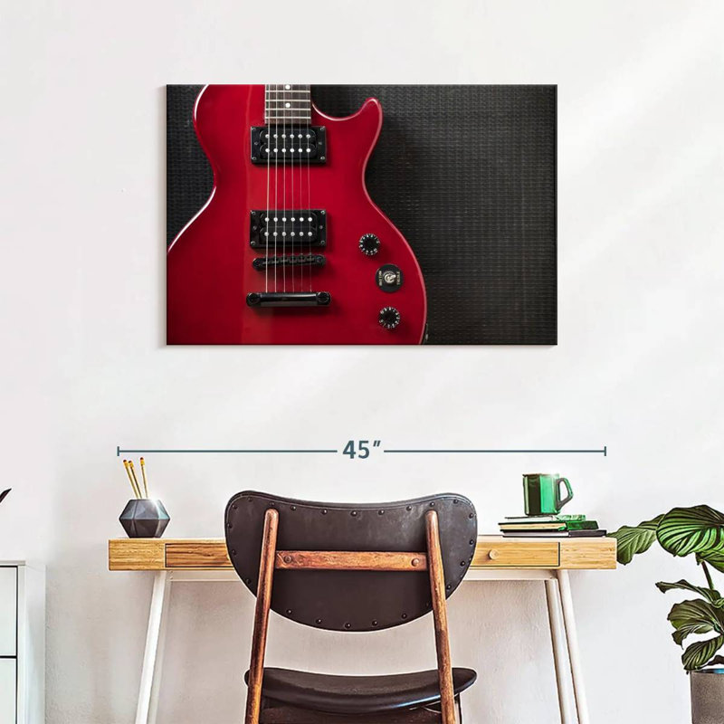 Guitare électrique Abarca Shiny Red, H 24 po x l 36 po