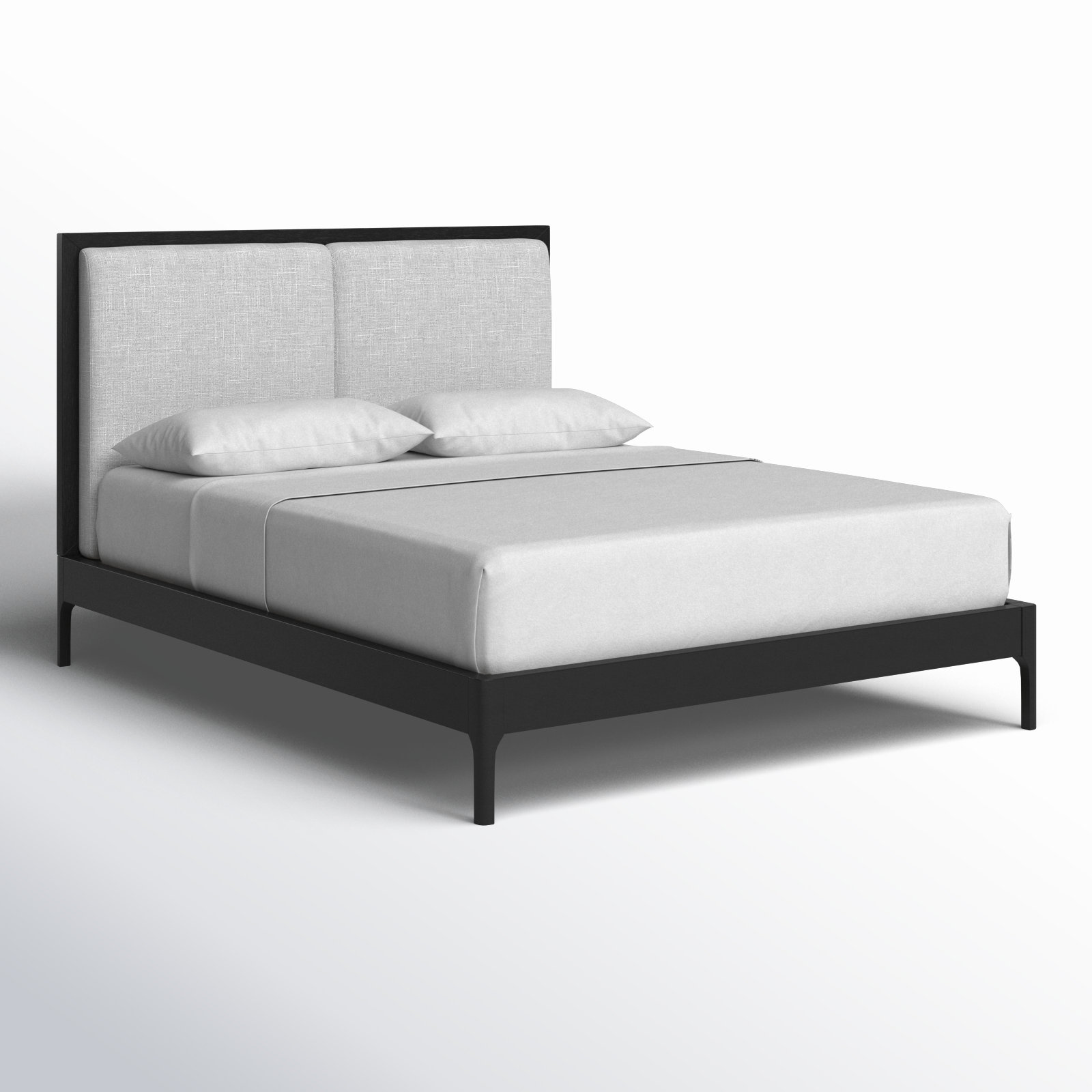 Chisa Upholstered Bed, Black, Full/Double