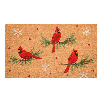 Winter Cardinals Doormat, 24" x 36"