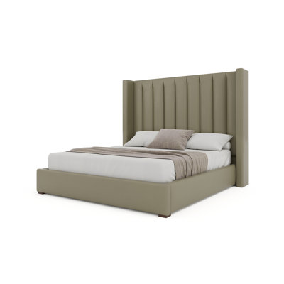 Vegan Leather Wingback Bed