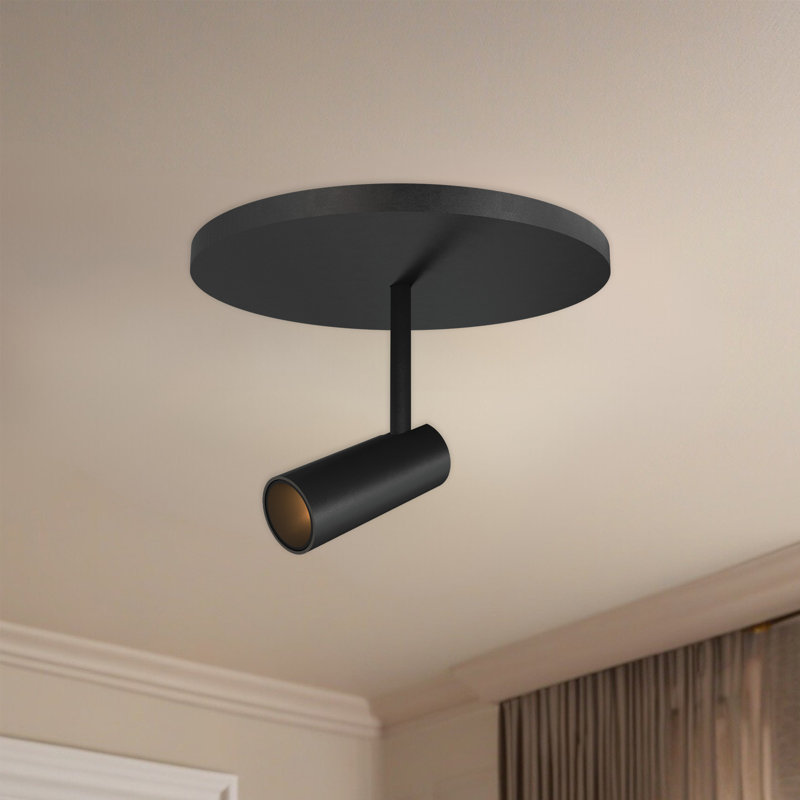 Projecteur simple à DEL 4,38 po à 1 lumière Downey, Noir, H 3,75 po x l 4,38 po
