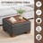 23.2" W Upholstered Square Storage Ottoman with Wooden Tray-2145035034-2136466420