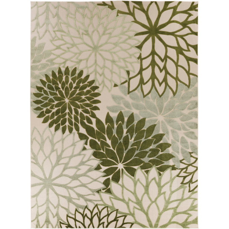Aril Floral Indoor/Outdoor Area Rug, Rectangle 7'10" x 10'6"