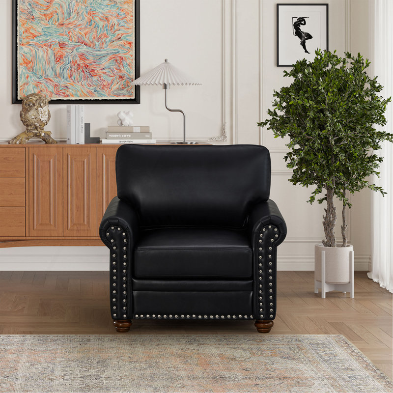 Chaise de salon simple avec pieds en bois, Noir