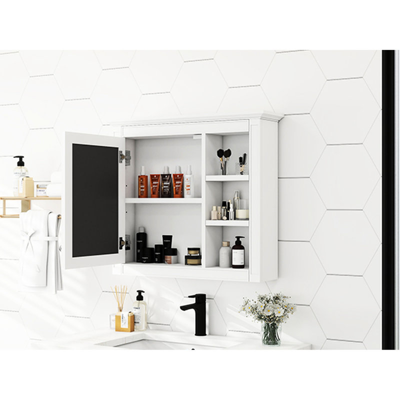 Armoire murale de salle de bain 30 po x 28 po avec miroir, beaucoup d'espace, style moderne, armoire à miroir 28 po, monté, panneau de rangement dissimulé