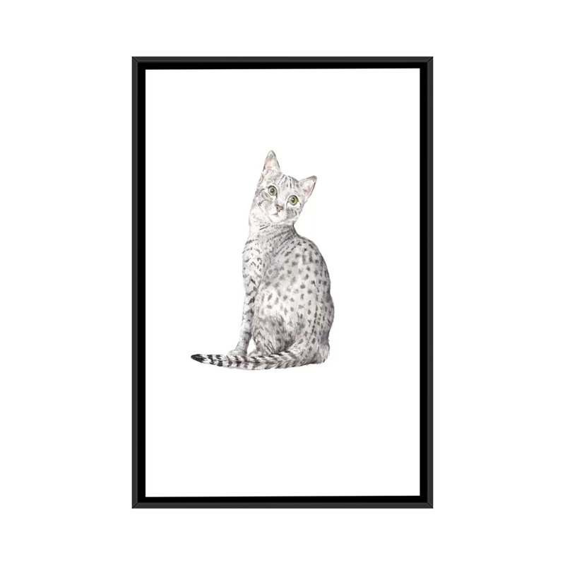 «Egyptian Mau», reproduction sur toile, H 26 po x l 18 po x P 1,5 po, Toile avec cadre noir