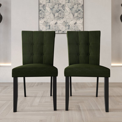 Black Wooden Dining Chair With Linen Cover
