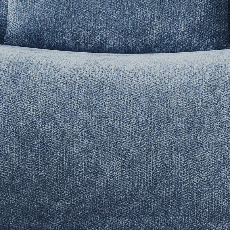 Chaise rembourrée sans accoudoirs, Bleu