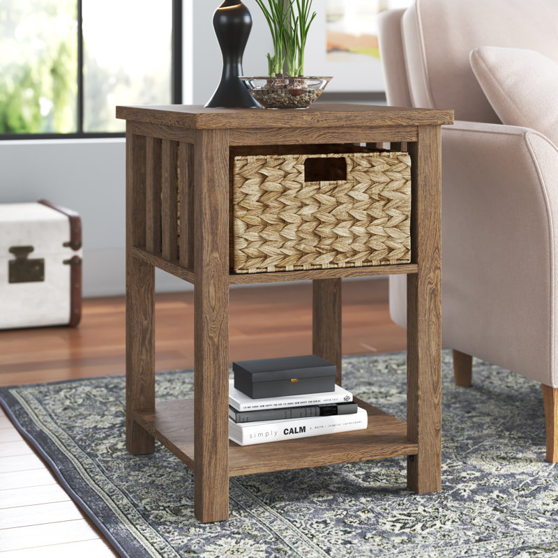 Knepp End Table, Rustic Oak