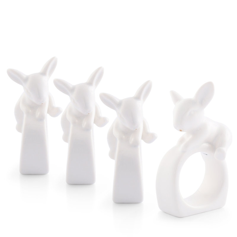 Ensemble de 4 rondelles en grès pour lapin