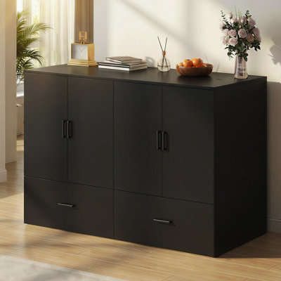 Modern Murphy Bed Cabinet With Rgb Led – High-gloss Mdf, 1-2 Hour Assembly