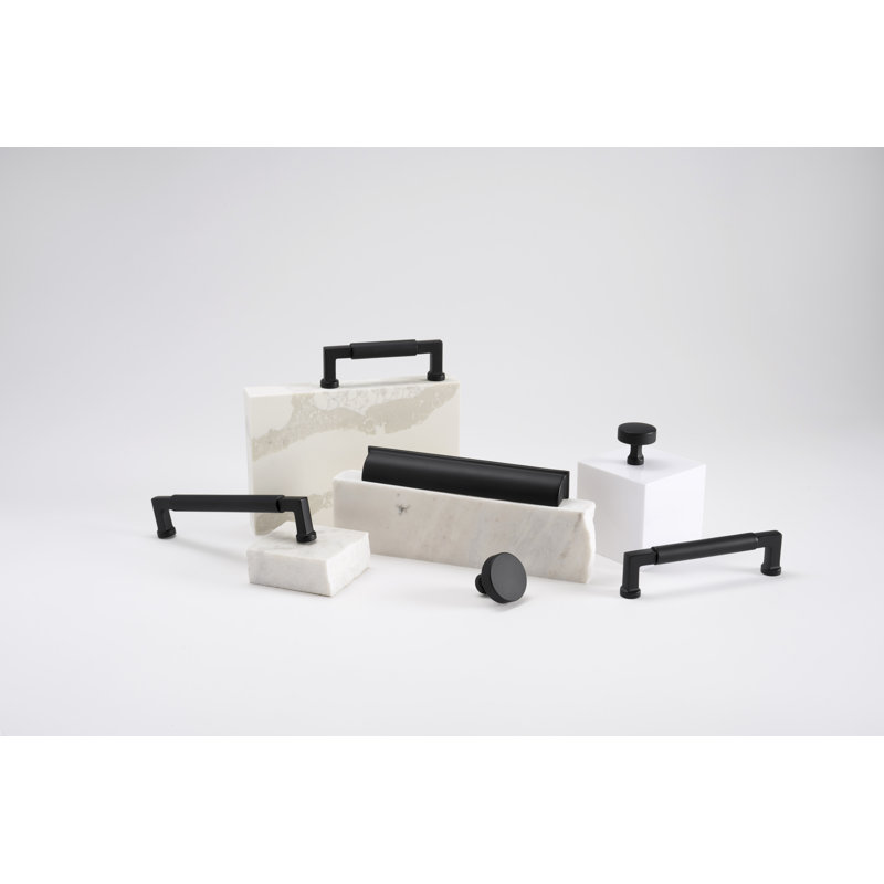 Parkview Collection Handle Pull - Cabinet - Transitional Hardware for Drawers & Cabinets, 5-1/16", Matte Black
