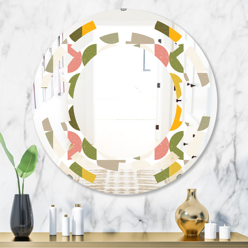 Miroir mural sans cadre abstrait moderne et contemporain Space, H 31,5 po x l po, Space Circular Design I