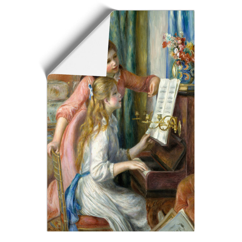 Two Young Girls at the Piano by Pierre Auguste Renoir - Frameless Print, 30cm H x 21cm W x 0.1cm D