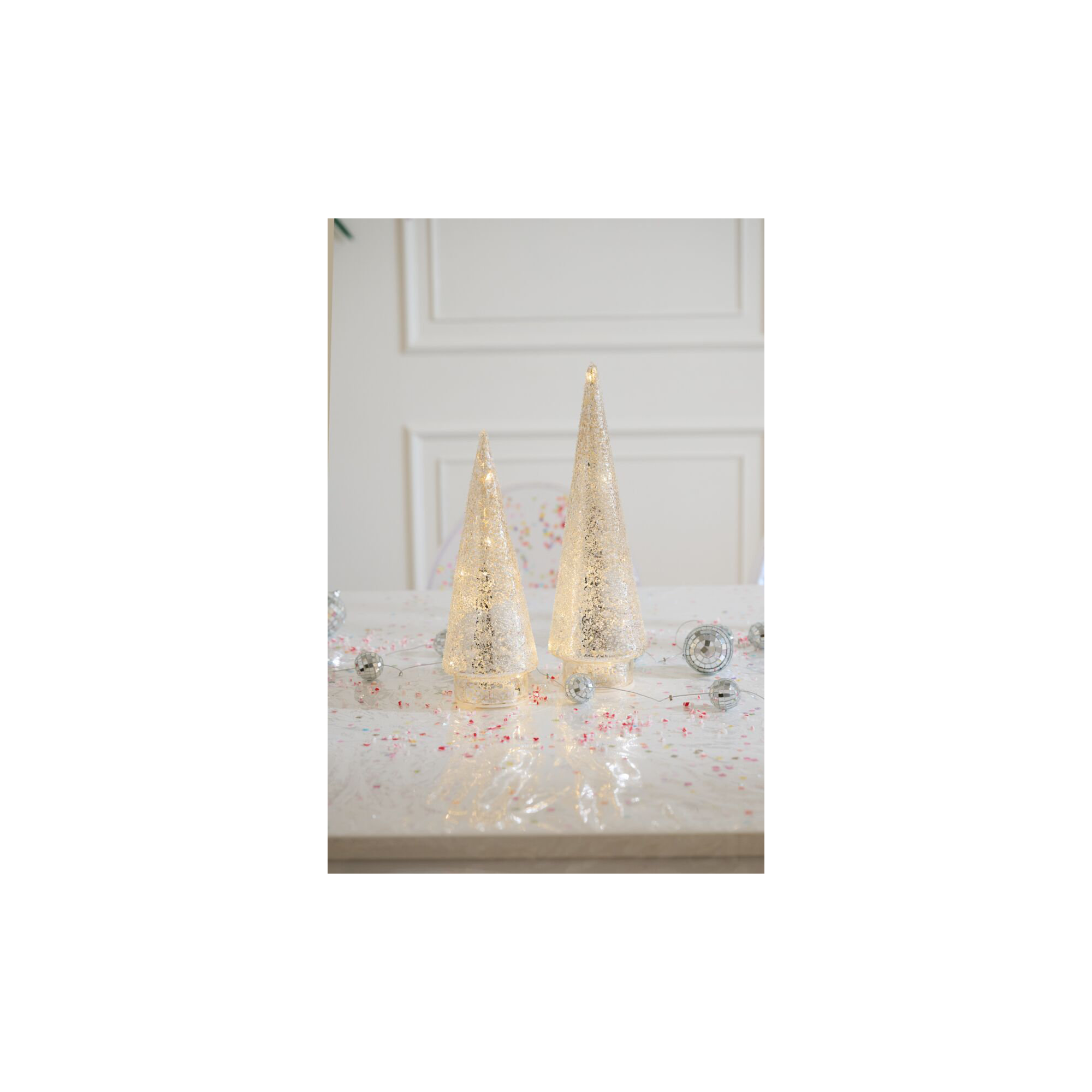 Metallic Textured LED Tree, 12.5 in x 4 in