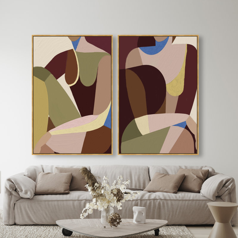 Body Studio Set Graphic Art Canvas, 55" H x 37" W, Gold Floater Frame