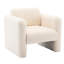 Fauteuil de lecture moderne et confortable de couleur crème rembourré avec, pour la chambre à coucher, le bureau et la salle à manger - Fauteuil rembourré confortable en tissu respirant-947978558