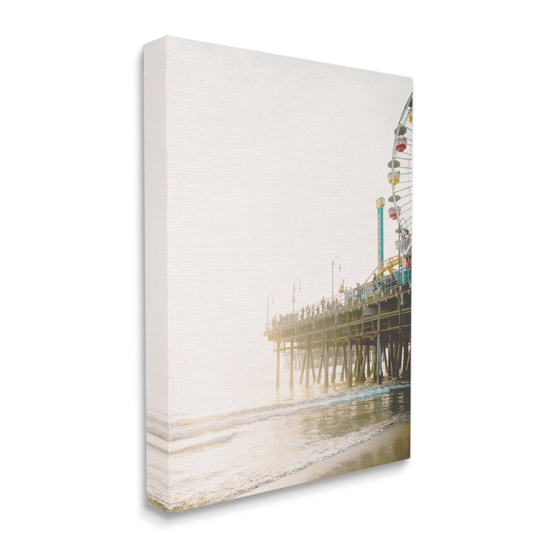 «Coastal Boardwalk Pier Carnival Ferris Wheel», art mural sur toile tendue XXL par Leah Straatsma, Toile tendue