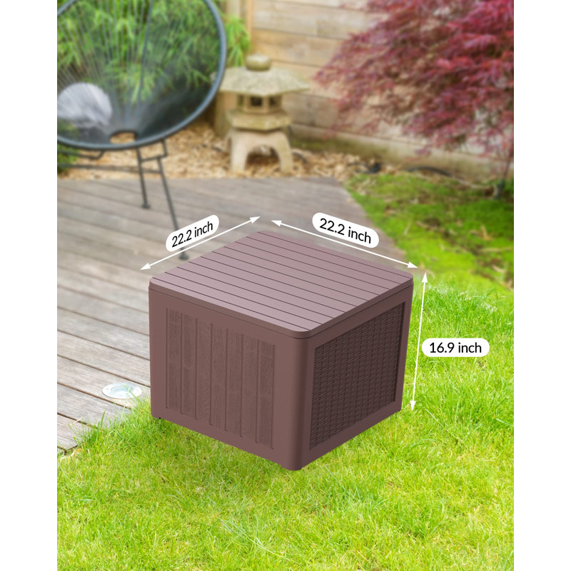 Table basse à piédestal avec rangement Dyian, Brun