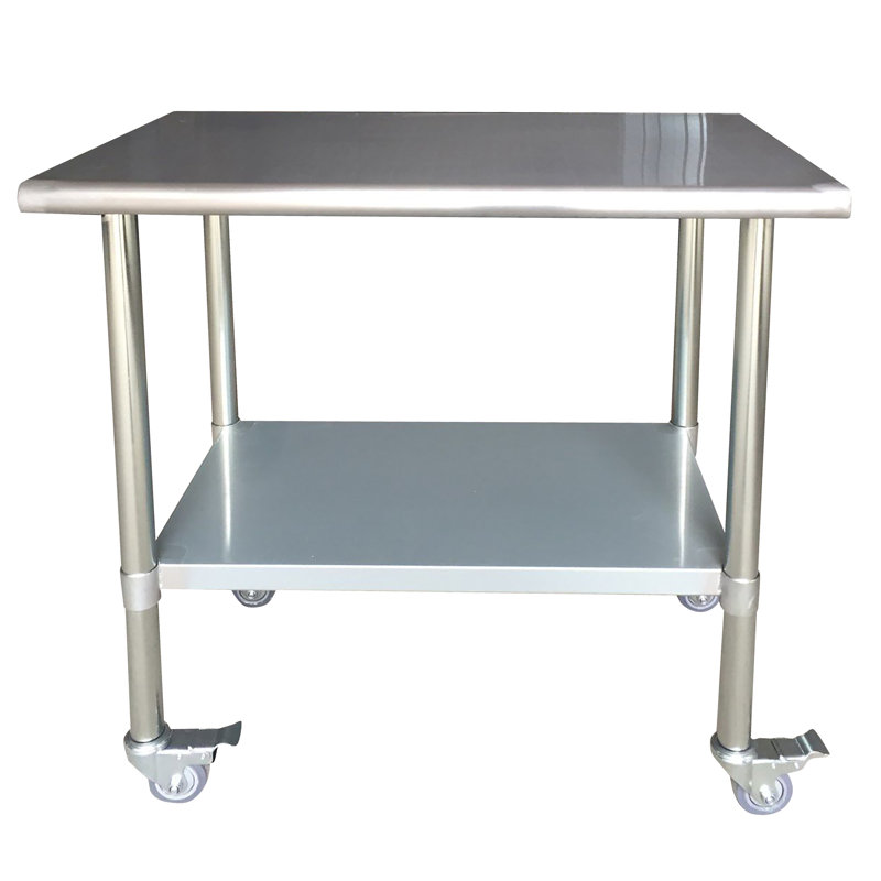 Établi à plateau en acier inoxydable Verndale, H 35 po x l 36 po x P 24 po
