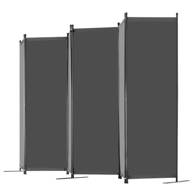 Paravent, paravent 6 panneaux, écran d'intimité pliant et paravent de séparation portable, cloisons autoportantes pour bureau, chambre à coucher, bureau, gris