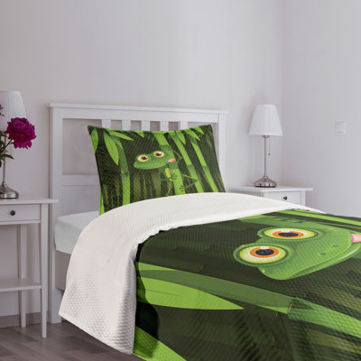 Ambesonne Animal Bedspread Jungle Trees Funny