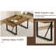 Rustic Industrial Rectangular Dining Table For 4-6 Person, Engineered Wood Top And Black Metal Legs, Kitchen/Desk Use | Gift Idea