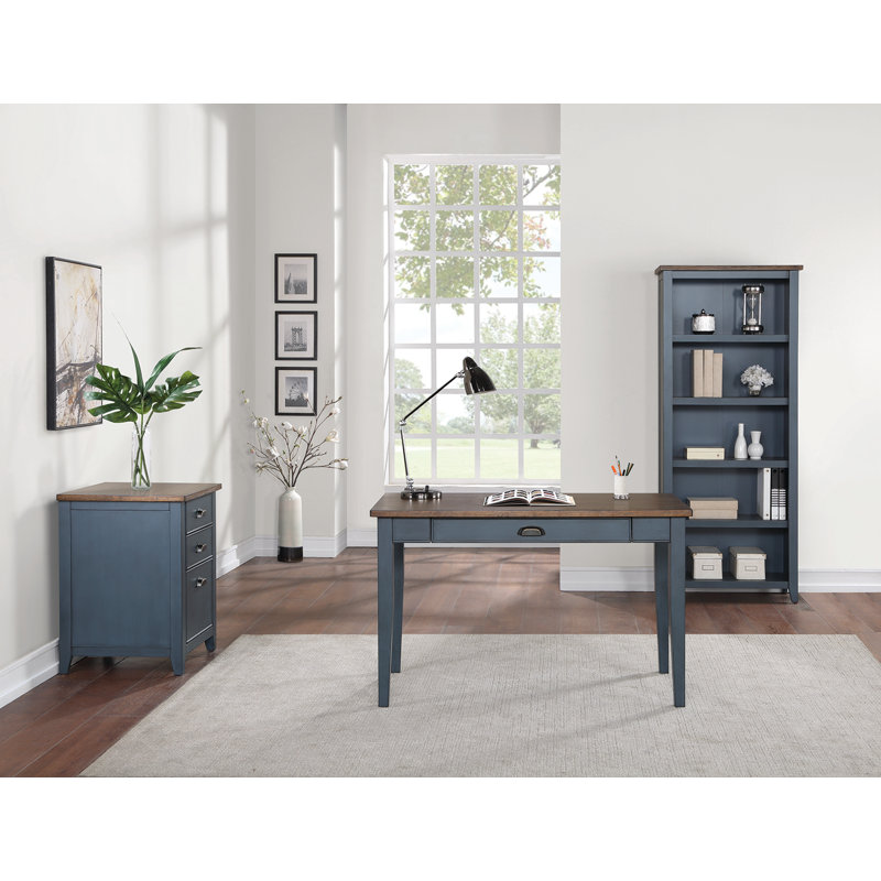 Vivienne Writing Desk with Power Outlet, Dusty Blue