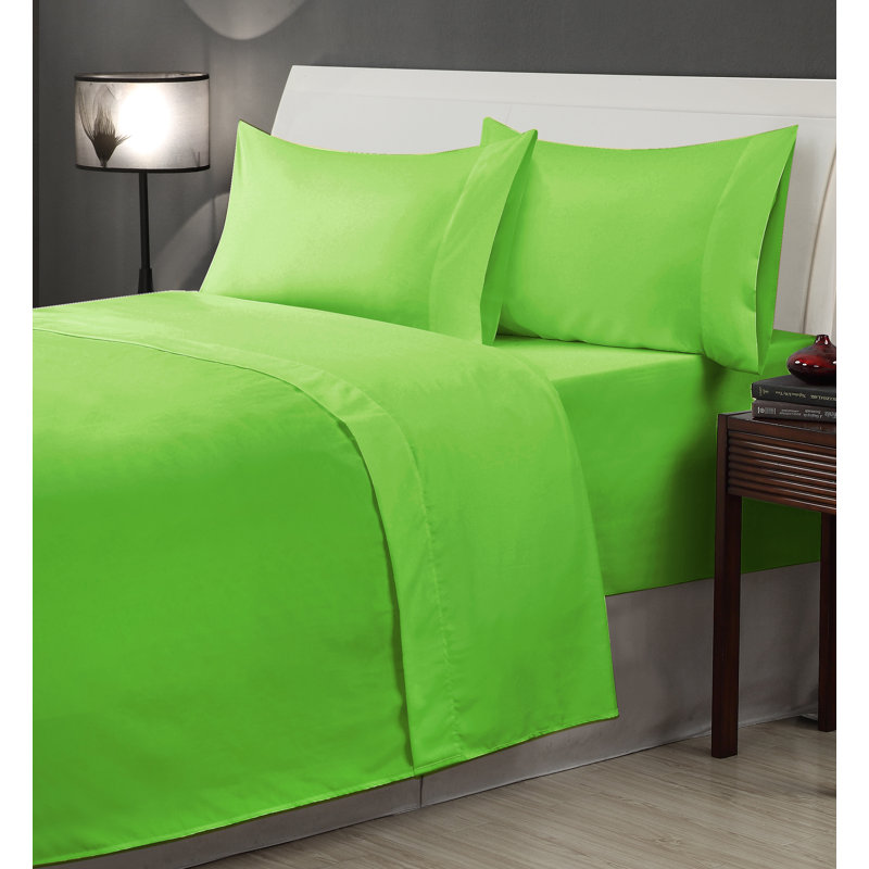 Billie-J Microfiber Sheet Set, King, Lime