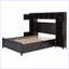 Lit plateforme pleine grandeur avec rangement en pin massif et tiroirs Armoires espresso pour chambre à coucher