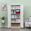 Armoire de rangement haute avec 2 portes et 4 cloisons pour séparer 5 espaces de rangement, conception maison / bureau-1176964864