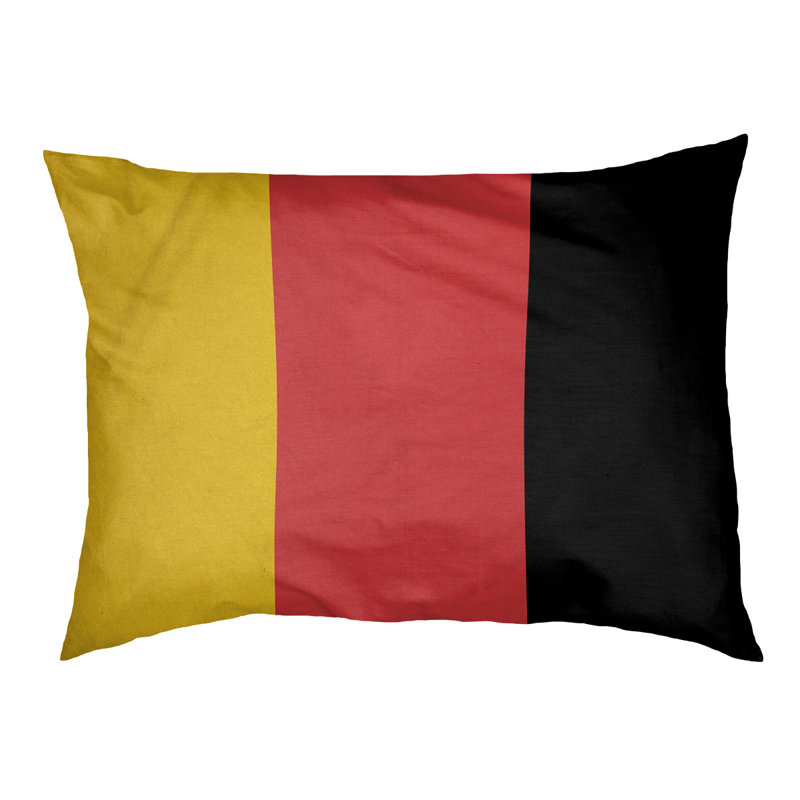 Oreiller Maryland, Moyen (l 28 po x P 18 po x H 6 po), Jaune / Rouge / Noir