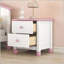 Charmante table de chevet en bois avec deux tiroirs, parfaite pour les chambres d'enfants et les petits espaces-595887173
