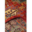 Tapis rouge / rouille / denim unique 4 pi 1 po x 6 pi Timani