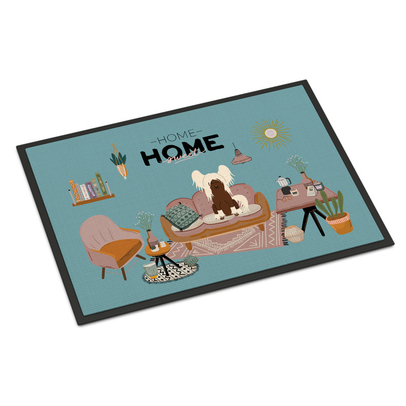 Tapis d'entrée antidérapant Guerline L 27 po x l 18 po, Bouledogue français crème