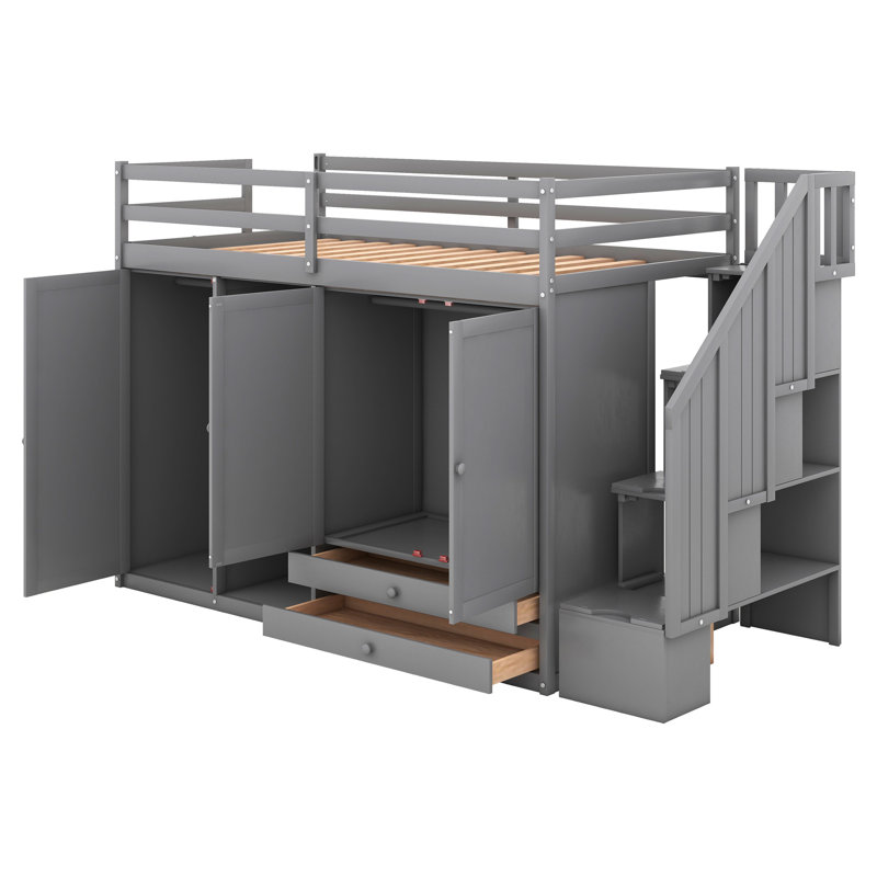 Jaico Twin Loft Bed With Wardrobes