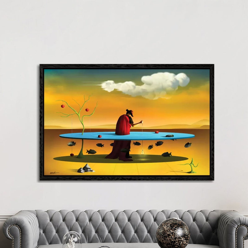 Pastor Com Rebanho (Shepherd With Flock) by Marcel Caram - Print on Canvas, 101.6 cm H x 66.04 cm W, Black Framed