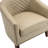 Edvardas Upholstered 29.11 Wide Beige Faux Leather Tufted Barrel Club Chair with Nailhead Trim-1242707125