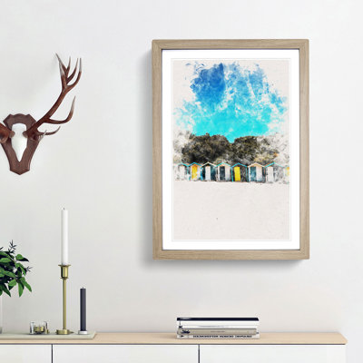 Swanpool Beach Huts in Falmouth - Picture Frame Graphic Art