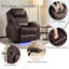 Upholstered Velvet Power Reclining Heated Massage Chair-1925998336