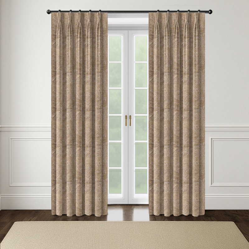Ensemble de 2 rideaux Henley Wheat Pinch Pleat, 20 x 108