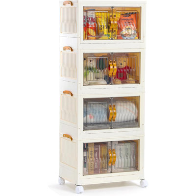 Malke 4 Drawer Storage Drawer with Locking Wheels