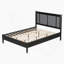 Grand lit en bois massif avec support robuste de 500 lb, sans sommier tapissier et tête de lit tapissier noire avec poignées en métal-1035624125-1035624122
