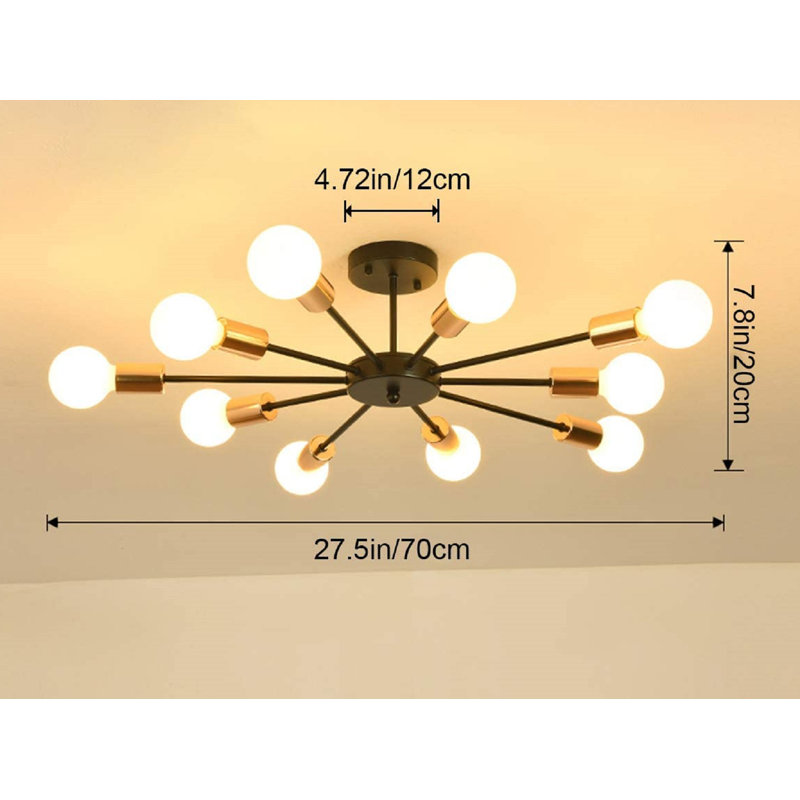 Austwell 10 - Light Sputnik Chandelier, Black