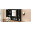 Armoire à pharmacie murale 35 po x 28 po, armoire de salle de bain moderne avec miroir, armoire à miroir avec tablettes ouvertes-1063776441