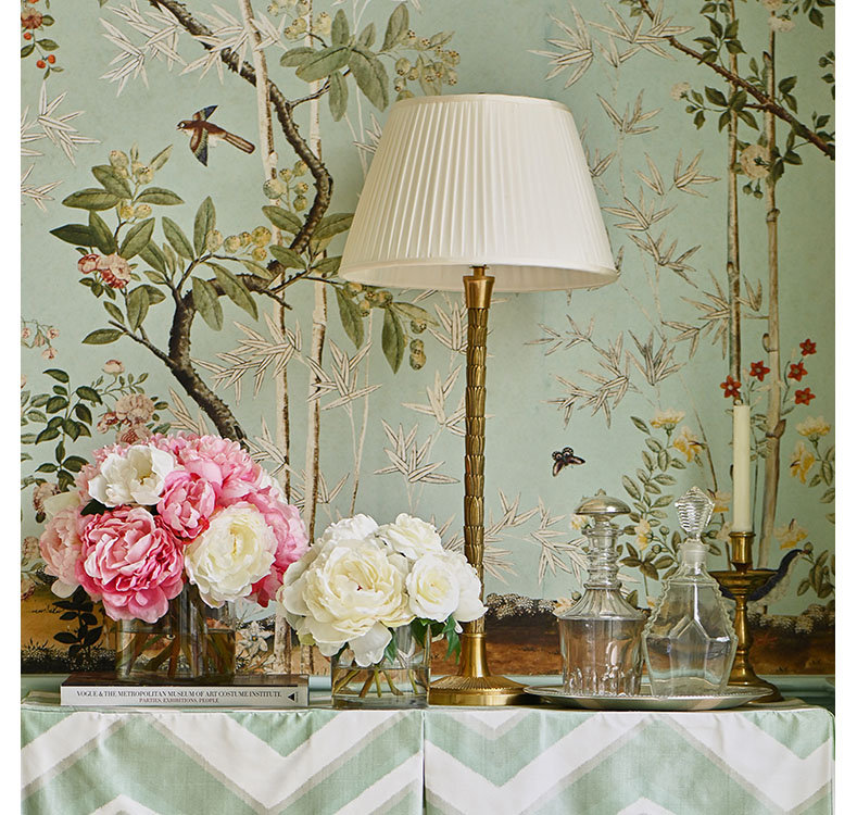 Camellias and Peonies in Glass Cylinder Vase