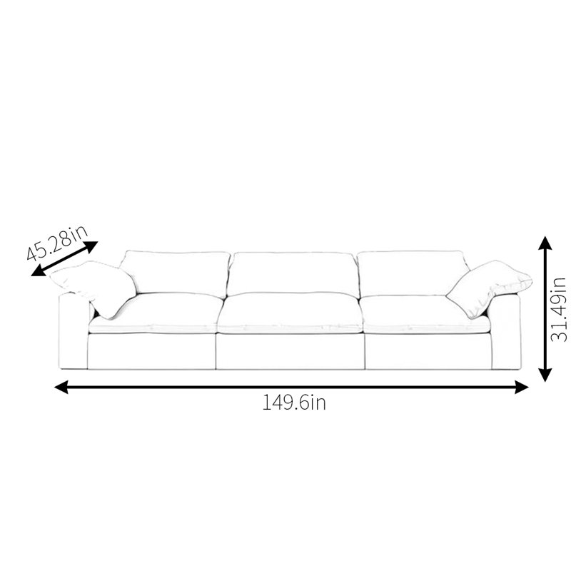 Canapé léger et luxueux, H 31,49 po x l 149,6 po x P 45,28 po, 5