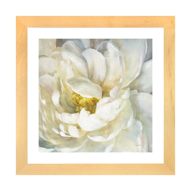 "Summer Joy II" par Danhui nai, reproduction d’art, Cadre en bois naturel, H 16 po x l 16 po x p 1 po, Blanc
