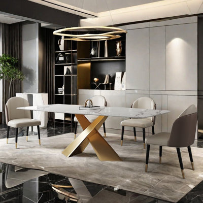Italian style luxury rectangular dining table sets